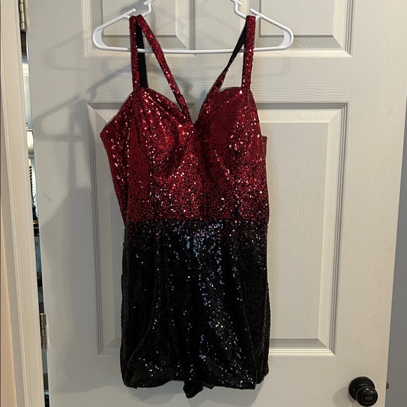 Red and Black Sequin Romper. NWT - Picture 1 of 5